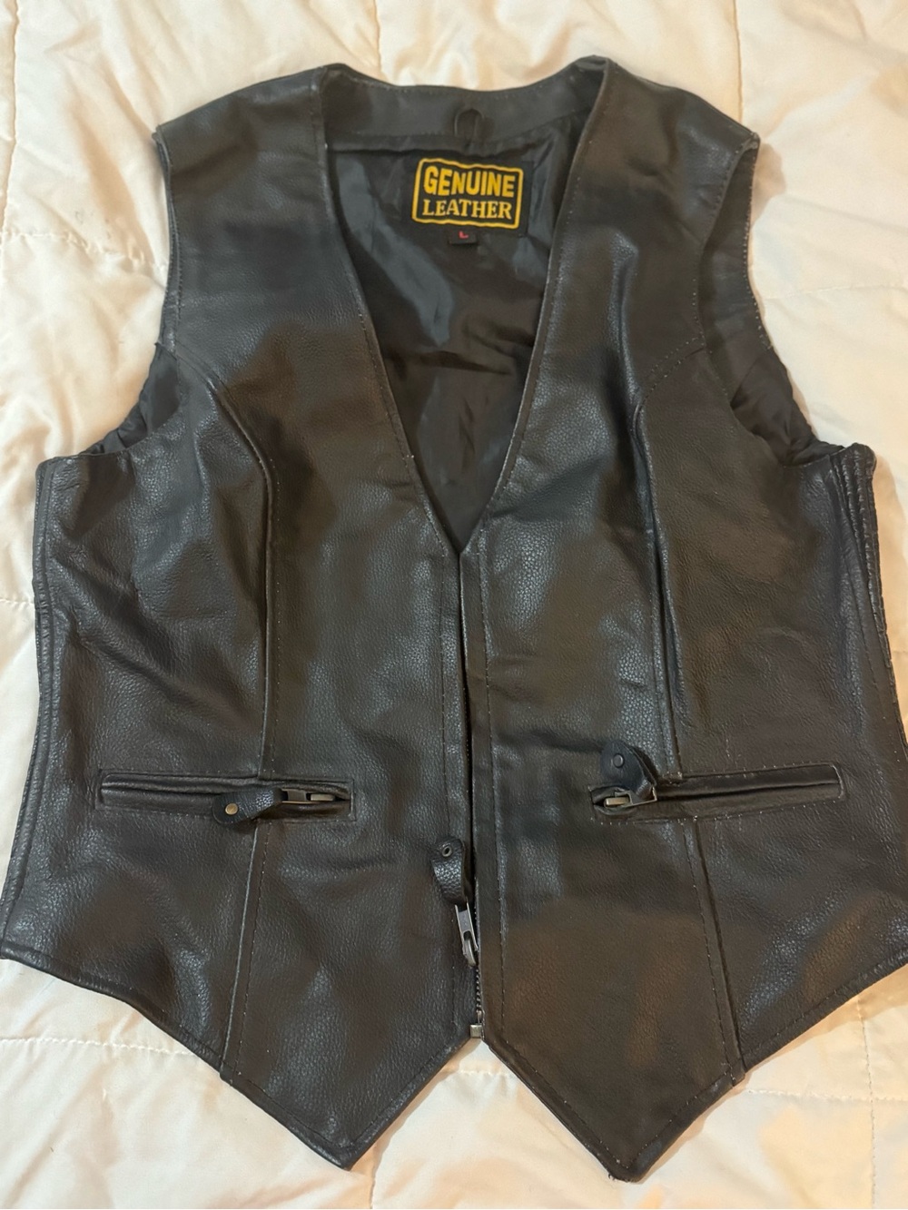 Genuine Leather Black Vest